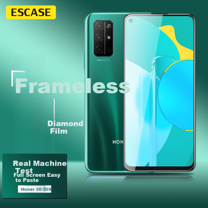 ESCASE Honor 30/30S Tempered Glass Screen Protector, Non-Full Coverage for 5G Phones, No White Edge, Shatterproof [High Definition]