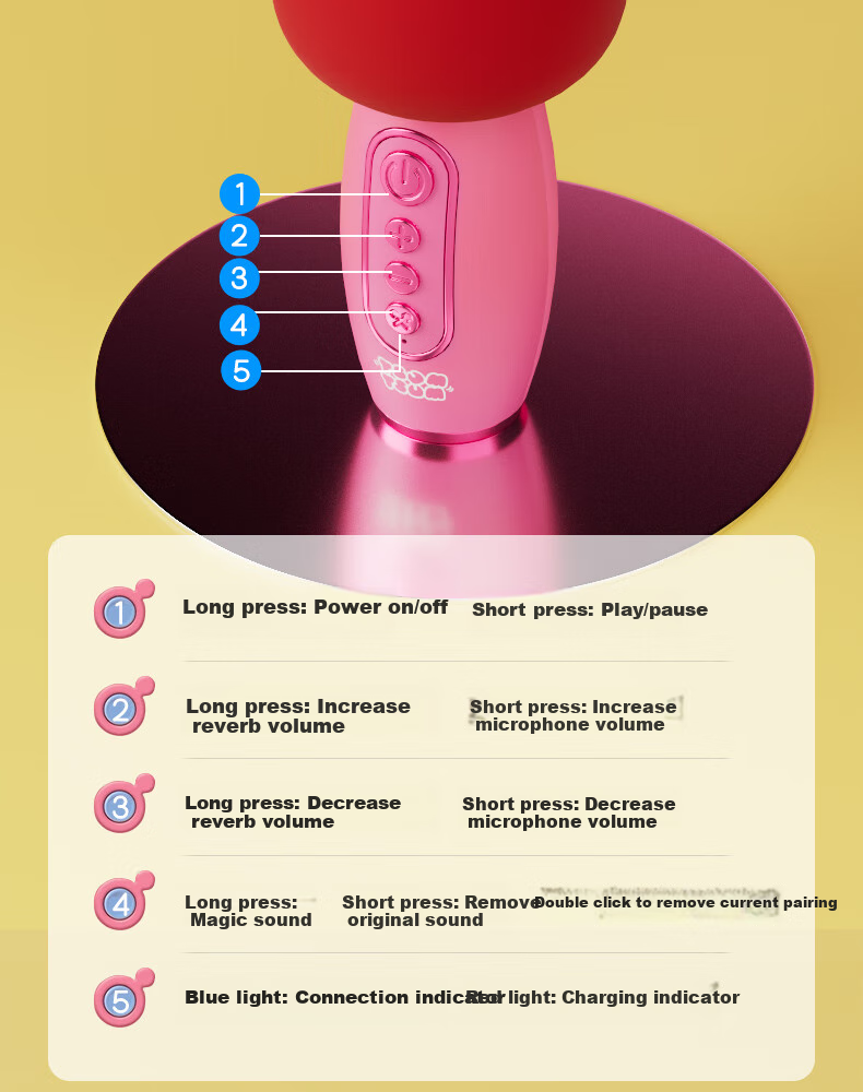 Dimoarch Wireless Karaoke Microphone Speaker All-In Bluetooth Speaker Toy for Boys And Girls, Pretend Play Gift 13