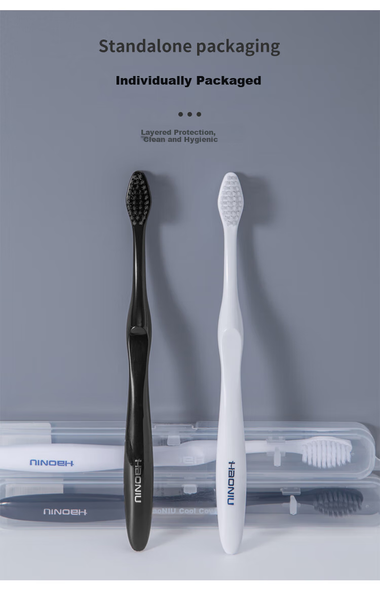 HAONIU Toothbrush with Soft Bristles And Small Head for Adults, Portable Toothbrush Case for Home And Travel, Pack of 6 2
