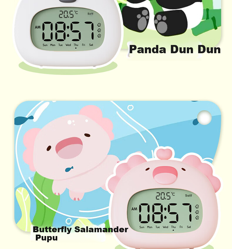 BANDIAN ORIGINALLITY Cute Smart Alarm Clock for Students' Wake-Up, Cartoon Desktop Electronic Timer for Boys And Girls, Back-To Season Gift 14