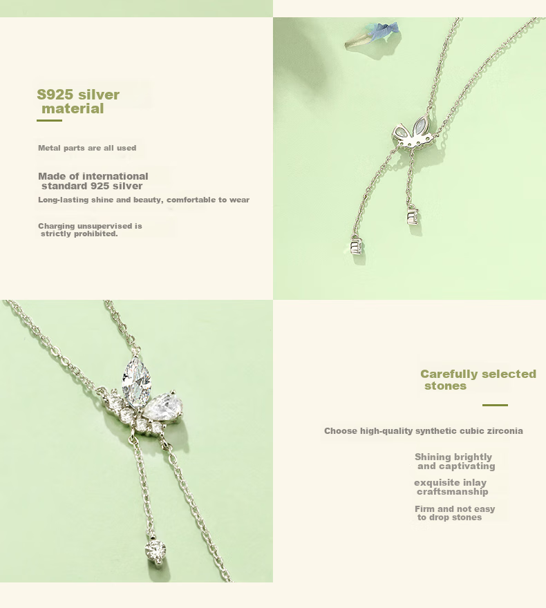 Fanci Butterfly Dance Tassel Necklace for Women with Silver Butterfly Pendant, Luxurious Jewelry, Elegant Birthday Gift for Girlfriend 12
