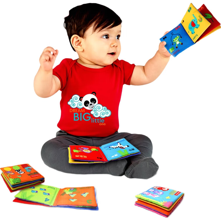 Набор развивающих книжек Fisher-Price, 6 книг, для раннего образования детей от 0 до 1 года, с числами и формами, идеальный подарок на Новый год
