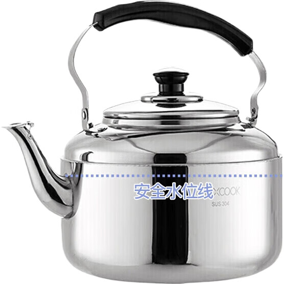 MAXCOOK Чайник из нержавеющей стали 304, 6 л, китайский стиль, со свистком, подходит для газовых и индукционных плит, MCH654