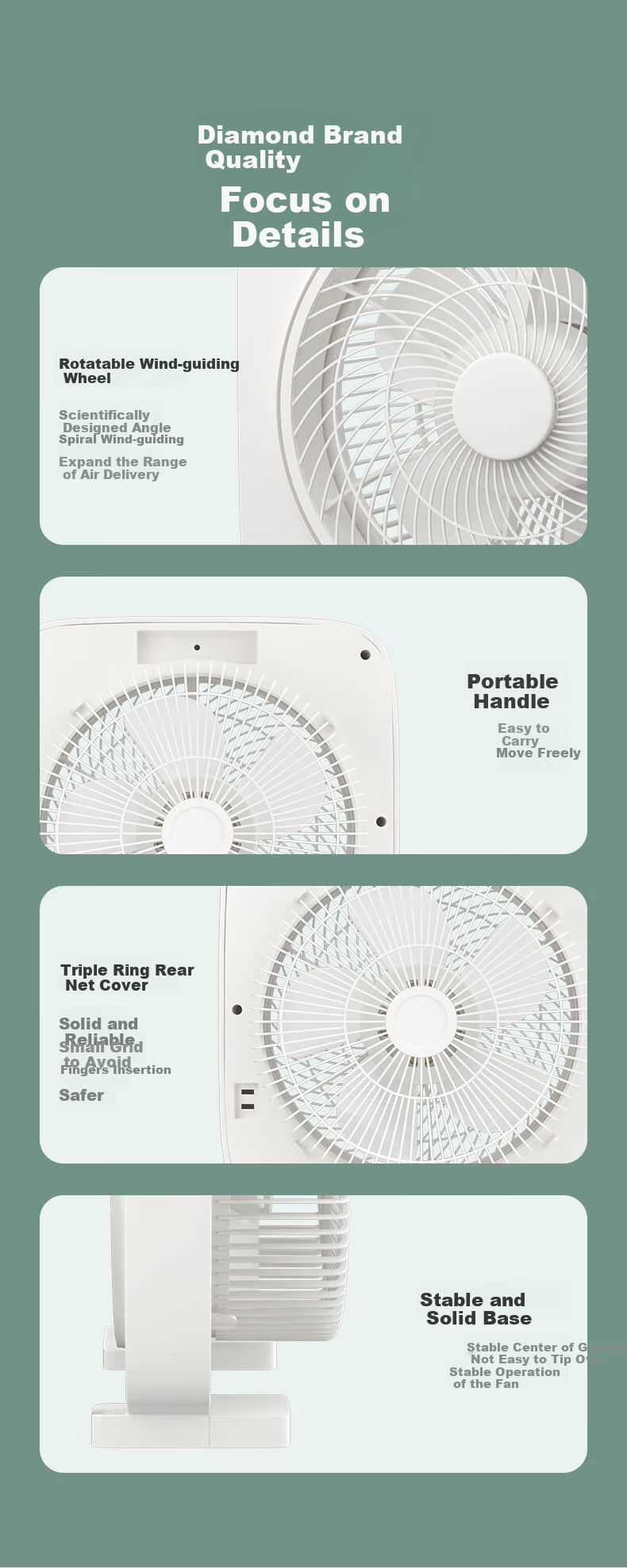 Zuanshipai Electric Fan, Desktop Page Fan, Home Small Desk Fan, Hongyun Fan, Dormitory Table Fan, Desktop Mini Fan, Student Bed Fan with Timer, Electric Fan KCY25-T3 12