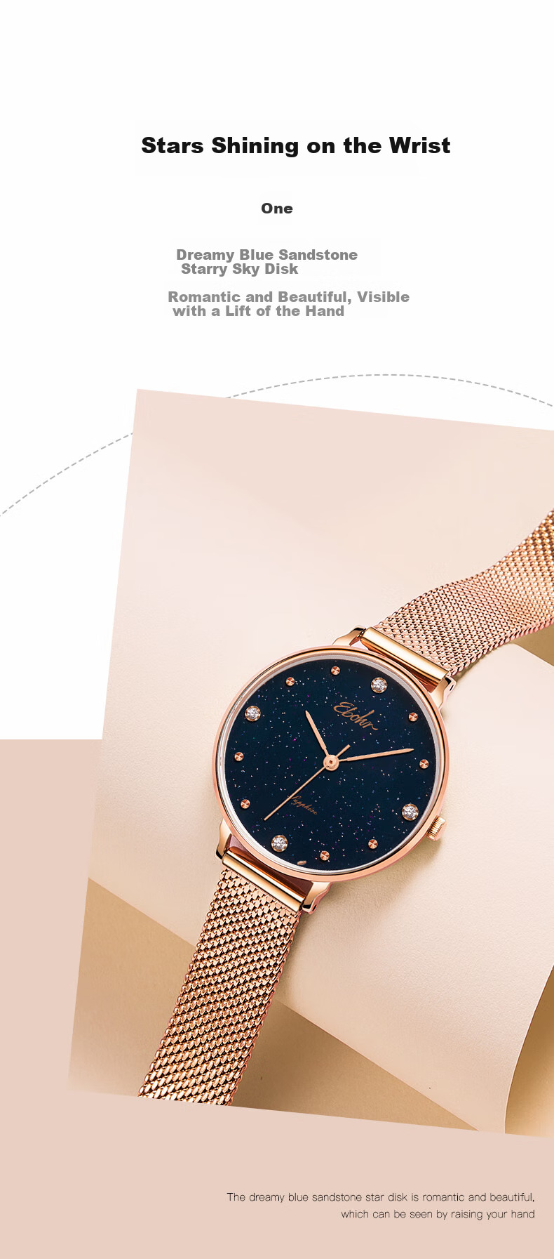 EBOHR Women's Watch, Kana Series INS Simple Quartz Ladies Watch, Birthday Mid-Autumn Festival Gift, 51500122 for Girls 6