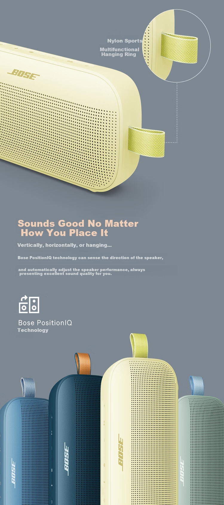 BOSE SoundLink Flex Bluetooth Speaker II New Model - Lemon Yellow Outdoor Portable Bluetooth Speaker High-Quality Bluetooth Speaker Graduation Travel Gift 6