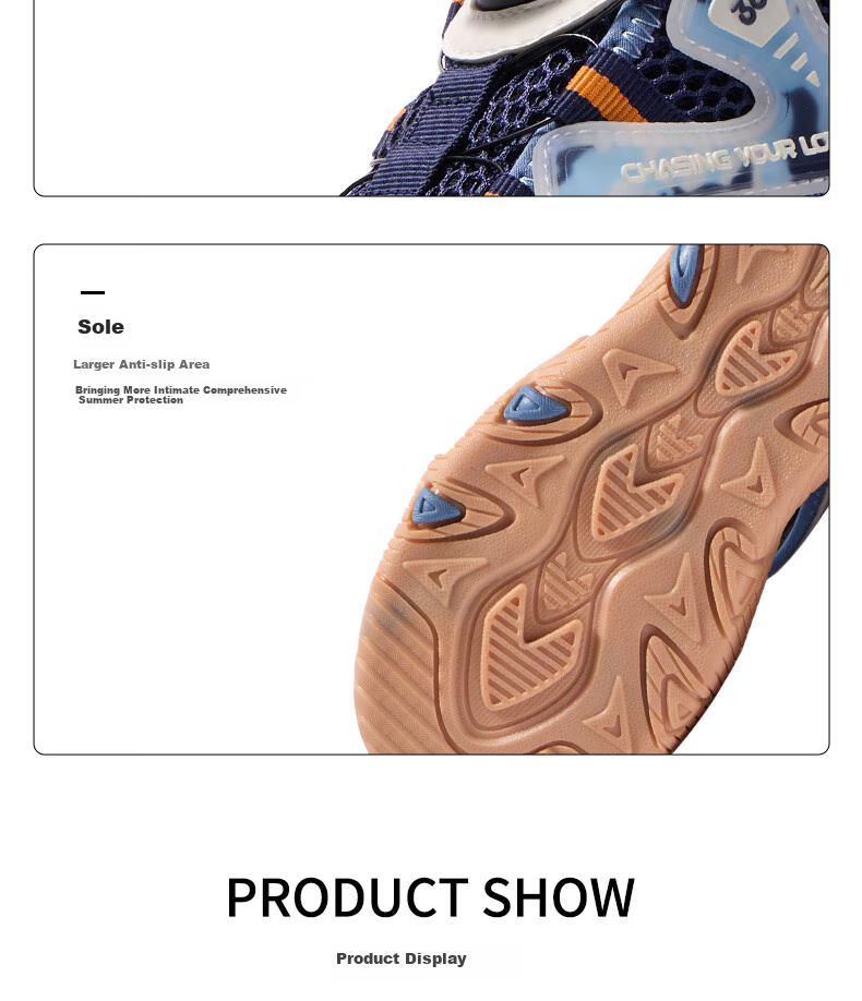 361° Children's Shoes, Kids' Sandals Summer 2025, Boys And Girls Breathable Wear-Resistant Toe Protection Creek Shoes Closed-Toe Sandals, Blue Size 37 15