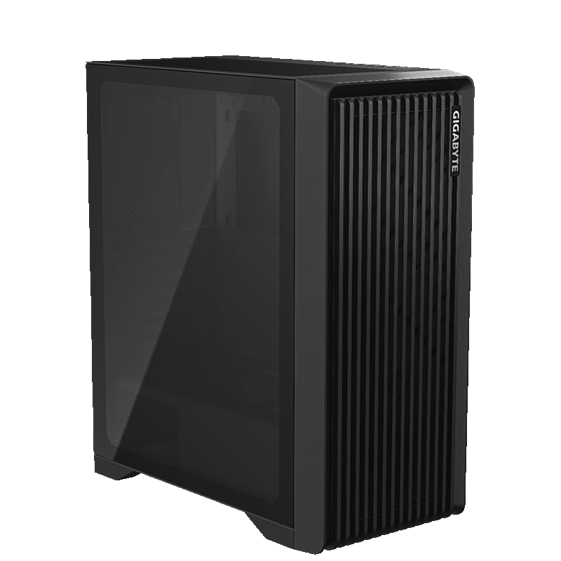 GIGABYTE Youling Black C103G Case, Panoramic Tempered Glass Side Panel, Compatible with 360mm Water Cooling Radiator, Quick-Release Dust Filter, ATX/front 360mm/ventilation Panel