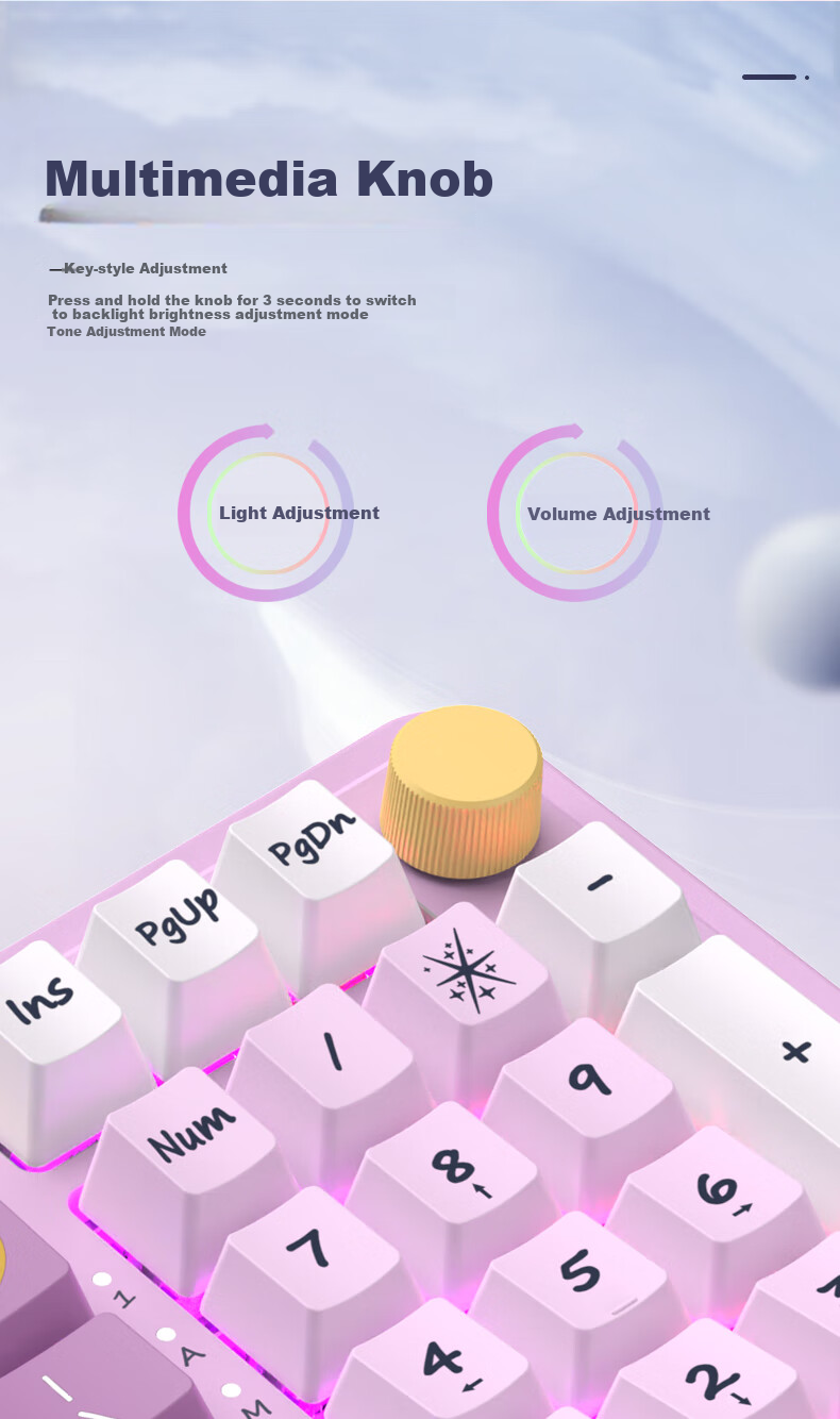 REDRAGON KS99 Custom Mechanical Keyboard, 98-Key Gaming Keyboard, Wireless Tablet Keyboard, New Year Gift, Blackberry Pink Gradient - Thin Lemon Switch 11