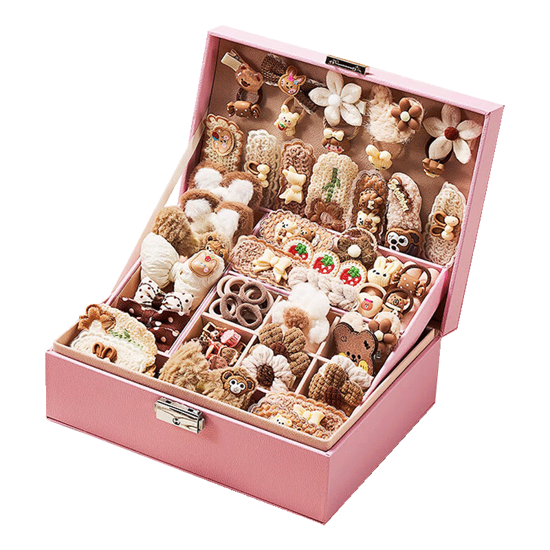 Cawndilla Families Children's Hair Clip And Accessory Gift Box, Pretend Play Toy Set for Girls 7-14 Years Old, Jewelry Set, Birthday Gift for Girls