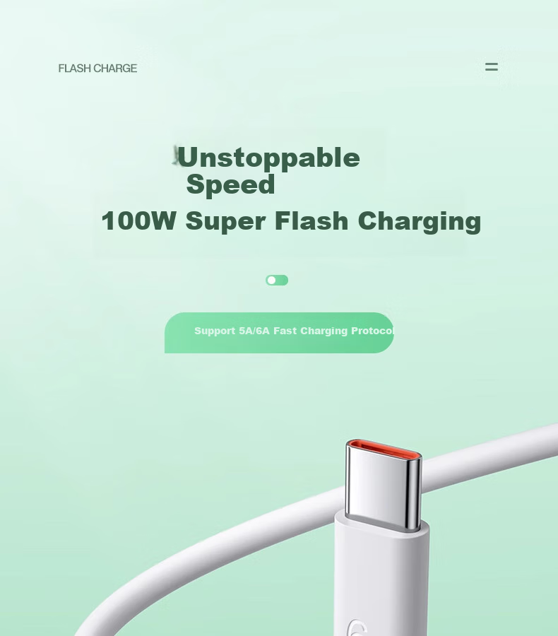 Nengshi Type-C Data Cable, 6A Charging Cable, 100W Fast Charging, Suitable for Huawei, Honor, OPPO, Xiaomi, 66W Android Phones, USB-C Fast Charging Cable, 0.25 Meters White [Two-Pack] 1