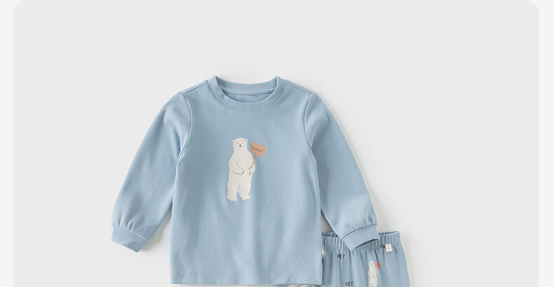 DAVE & BELLA Kids' Autumn Long-Sleeve Antibacterial and Anti-Mite Underwear Set for Boys Age 5 4