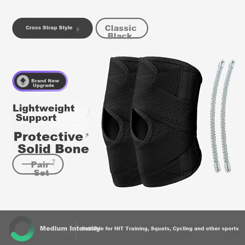 Keep Open Knee Brace for Sports And Running, Patella Protection Strap, Meniscus Knee Guard, K-Rox Classic Black, Size L