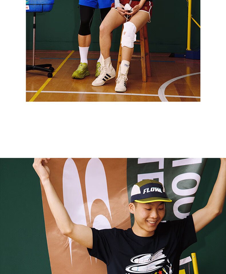 KUMPOO ACT251604 Unisex Badminton T-Shirt Crying Center Collaboration Series Short Sleeve Men's Gray Purple M 4