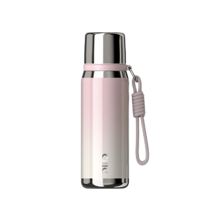 Cille Large Capacity Insulated Mug, 316L Stainless Steel Water Bottle for Men And Women, Outdoor Student Tea Cup, Soft Pink 630ml