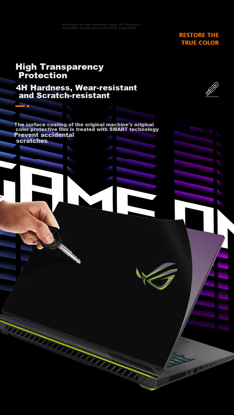 Jiasu ROG Moba 9 [G614] / Moba Xinyue 2025 [G614] / 24/23 Gun God 8/7, 16-Inch Laptop Full Set of Protective Film for Chassis 5