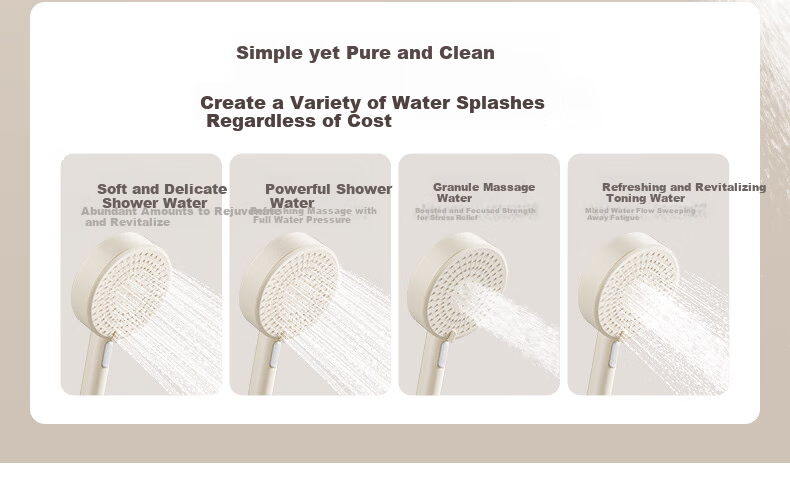ARROW Jingjie Simple Shower Head, Piano White Button, Large Storage, Pressurized Shower Head with Spray Nozzle 3