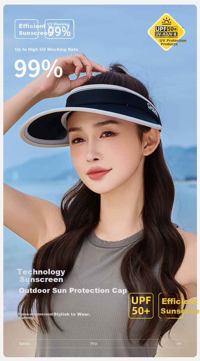 GRGN Sun Protection Hat for Women, Visor Cap, Summer Sun Hat, Outdoor Versatile Cool Hat, Face-Covering UV Protection Cap for Wome 1