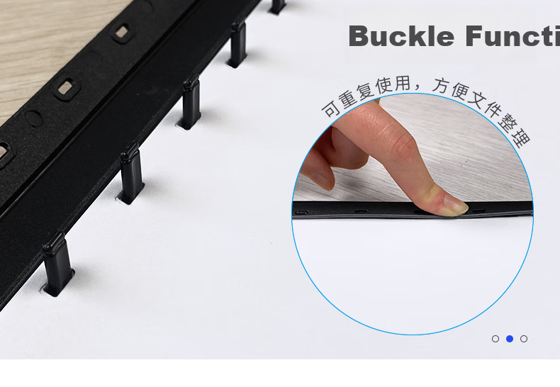 GOLDEN 10-Hole Binding Strips Plastic File Contract Binding Strips A4/5mm Black (100 pcs/Box) 3