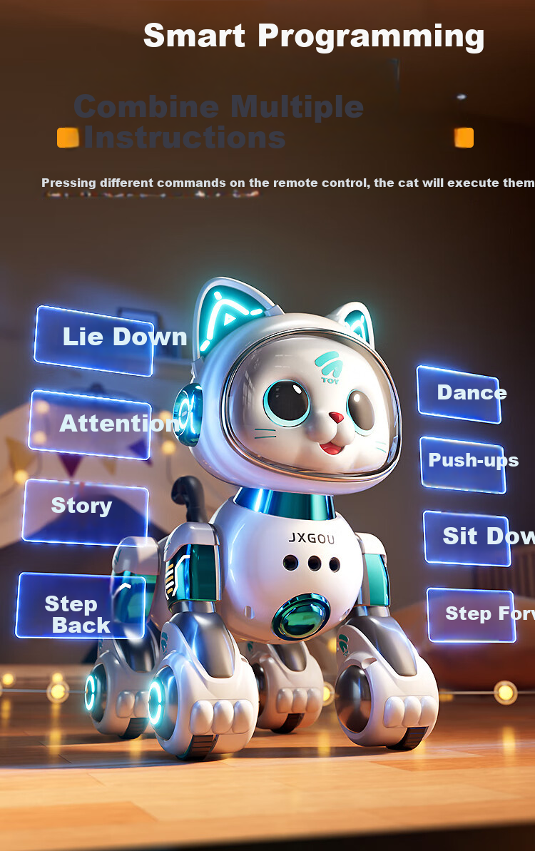 AoZhiJia Remote Control Robot Car Toy for Boys Aged 3-6 Birthday Gift Intelligent AI Robot Cat 13