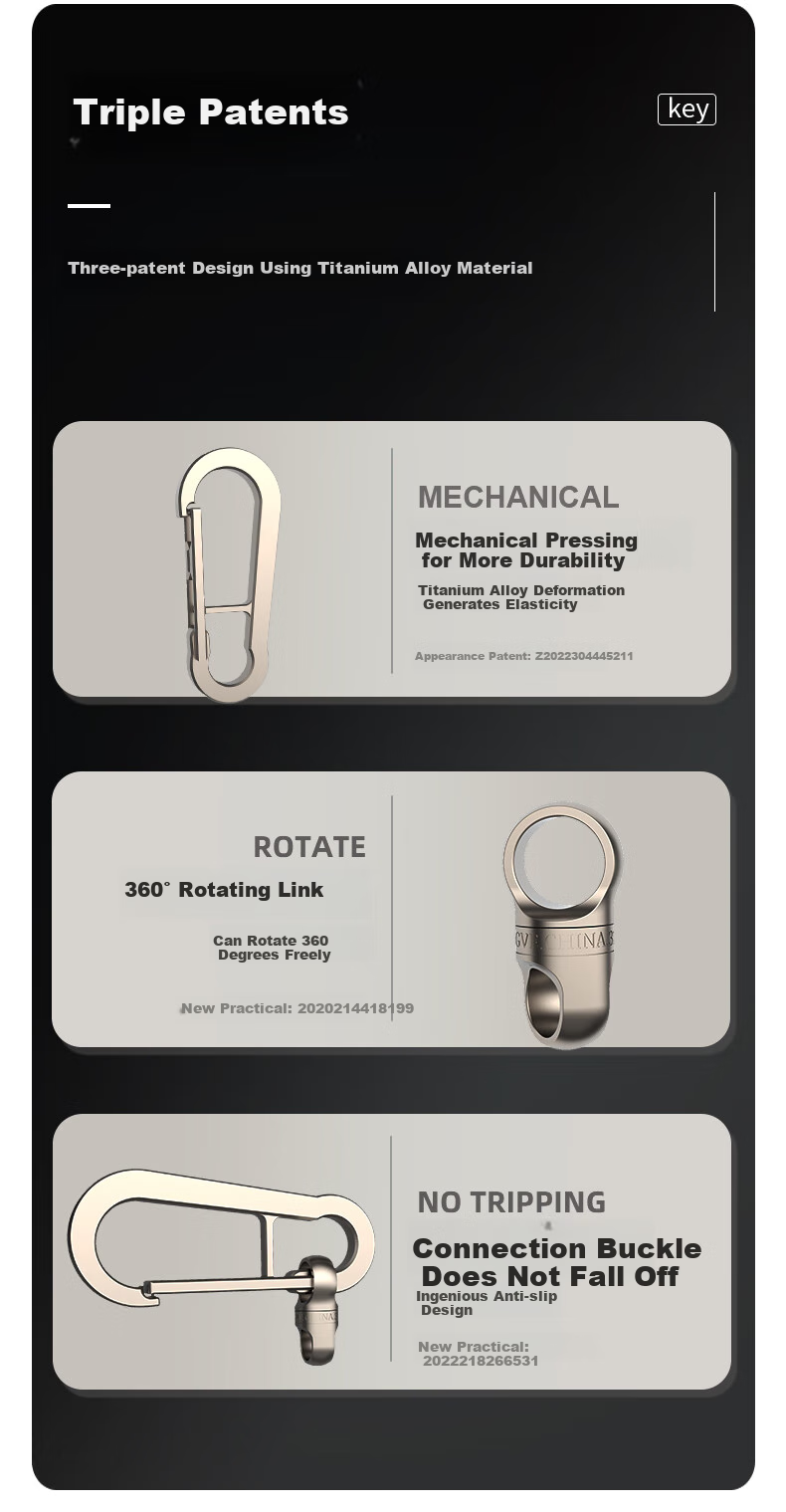 YORA Titanium Alloy Car Key Chain, Men's S1 Key Ring, Thickened Key Fob, Waist-Hanging Key Pendant, Women's Circular Ring, High-End 3