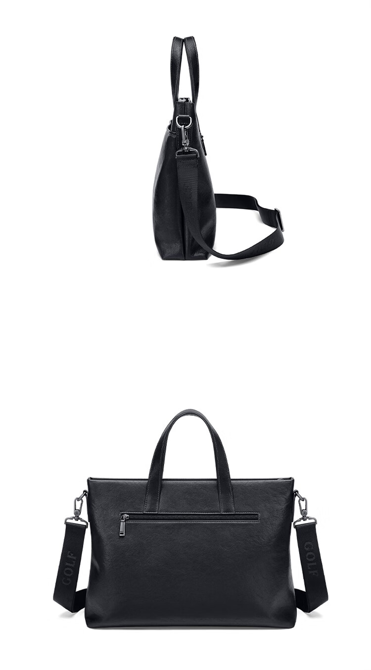 GOLF Business Briefcase Men's Soft Leather 14/16 Inch Laptop Bag Shoulder Crossbody Office Document Bag 18