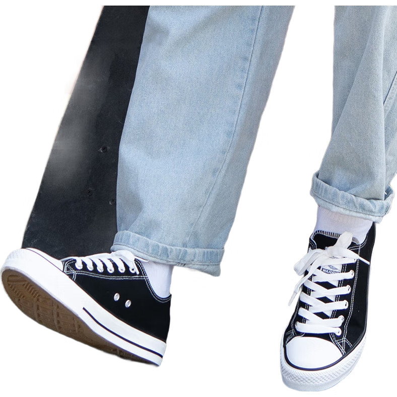 Warrior Classic Low-Top Canvas Shoes for Men And Women, Spring And Autumn Sneakers, Casual Shoes, Running Shoes for Couples, Sports Shoes, 391 Black, Size 41