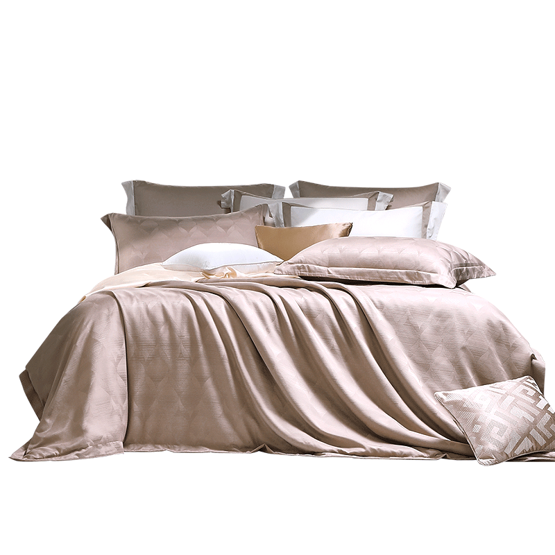 Fuanna Home Textile Four-Piece Set High-Grade Jacquard Pure Cotton Bedding Set Baroque 230*229cm Yellow