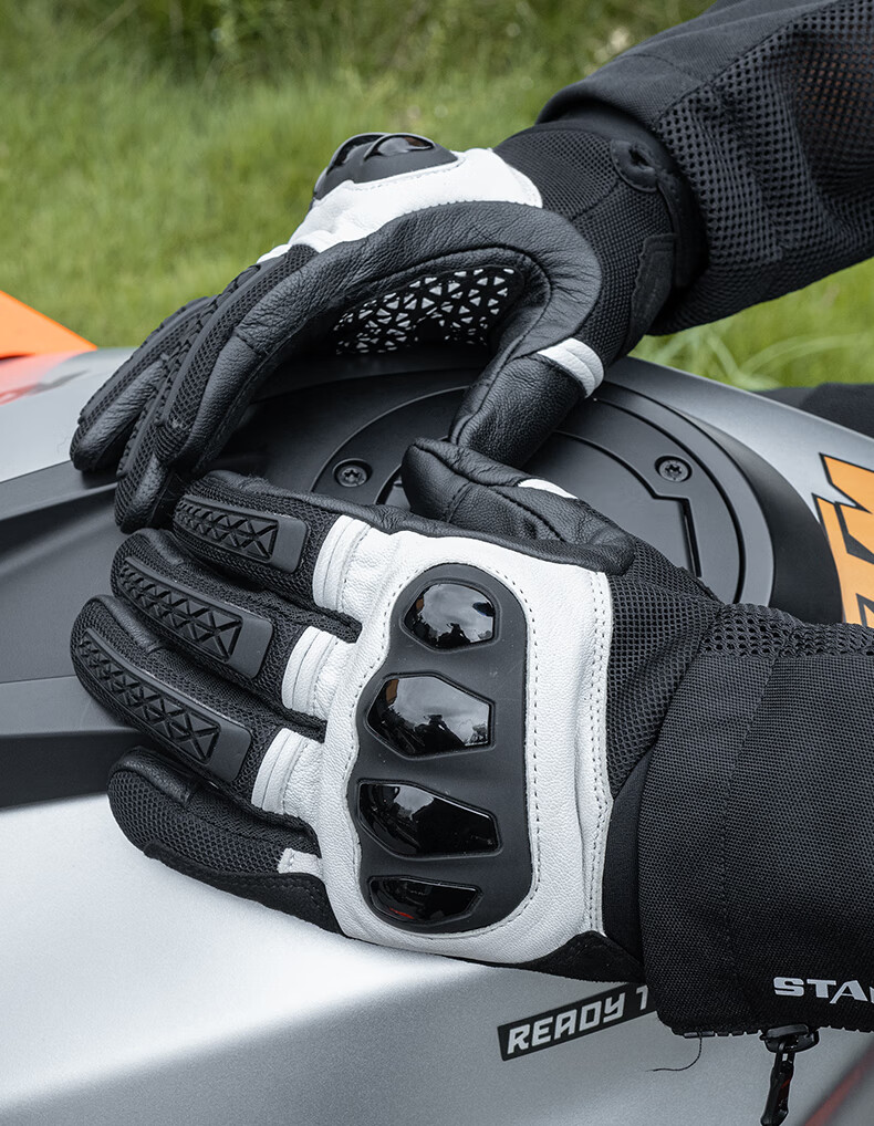 STAR FIELD KNIGHT Motorcycle Riding Gloves Spring Summer Racing Silicone Non-Slip Wear-Resistant Gloves Riding Gear Black Size M 7