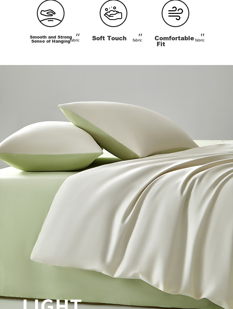 Hodo Skin-Friendly Four-Piece Bedding Set Naked Sleep Bed Sheet Pillowcase Duvet Cover Single Dormitory Home Bedding 200*230cm Coffee Color 1.5m Fitted Sheet Style 7