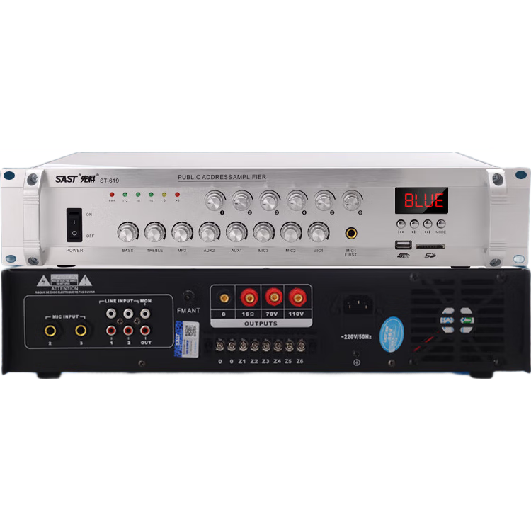 SAST 500W High-Power Bluetooth Constant Voltage Amplifier, Public Address System, Ceiling Speaker, Wall-Mounted Speaker Column, Home Theater Combination ST-619