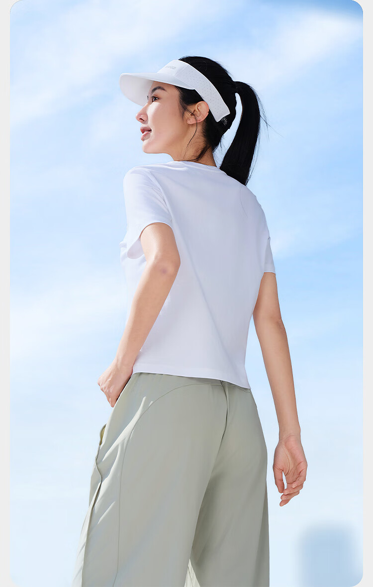 Bosideng Summer Sunny Pure Cotton T-Shirt Women Casual Sports Cool Loose Trendy Outdoor Travel Short Sleeve 4