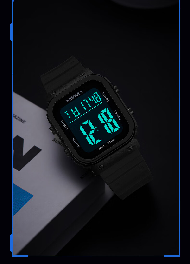 Disney Sports Watch Large Screen Digital Trendy Waterproof Multifunctional Electronic Watch for Middle and High School Students MK-15319B3 Back to School 11