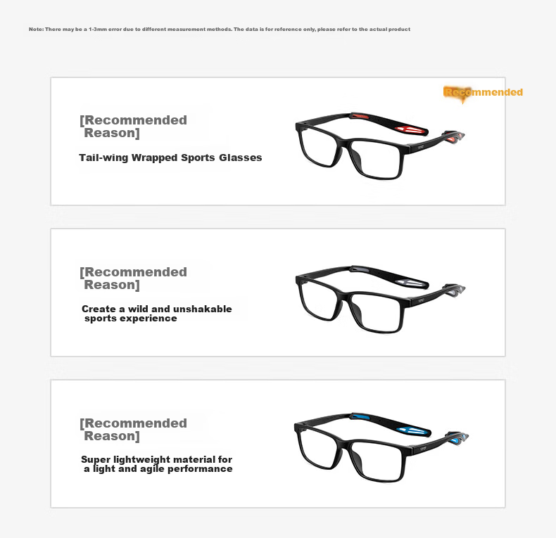 CAPONI Sports Myopia Glasses for Men, Professional Basketball And Football Protective Goggles, Anti-Blue Light Eye Protection, Ultra-Light Eyeglass Frames for Outdoor Cycling 17
