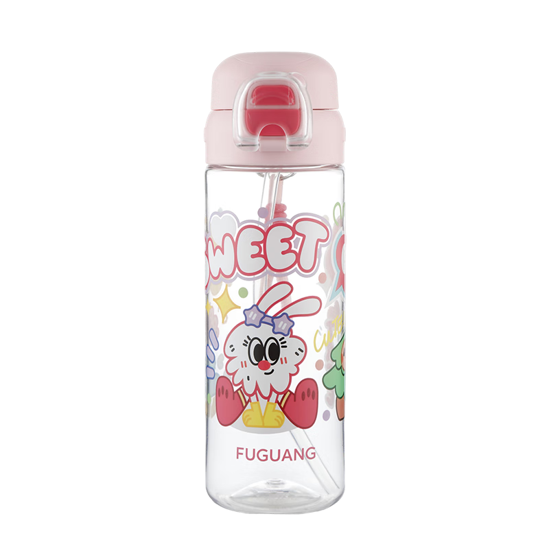 FGA Fugang Children's Straw Cup Tritan Plastic Cup Summer Student School Large Capacity Sports Water Bottle