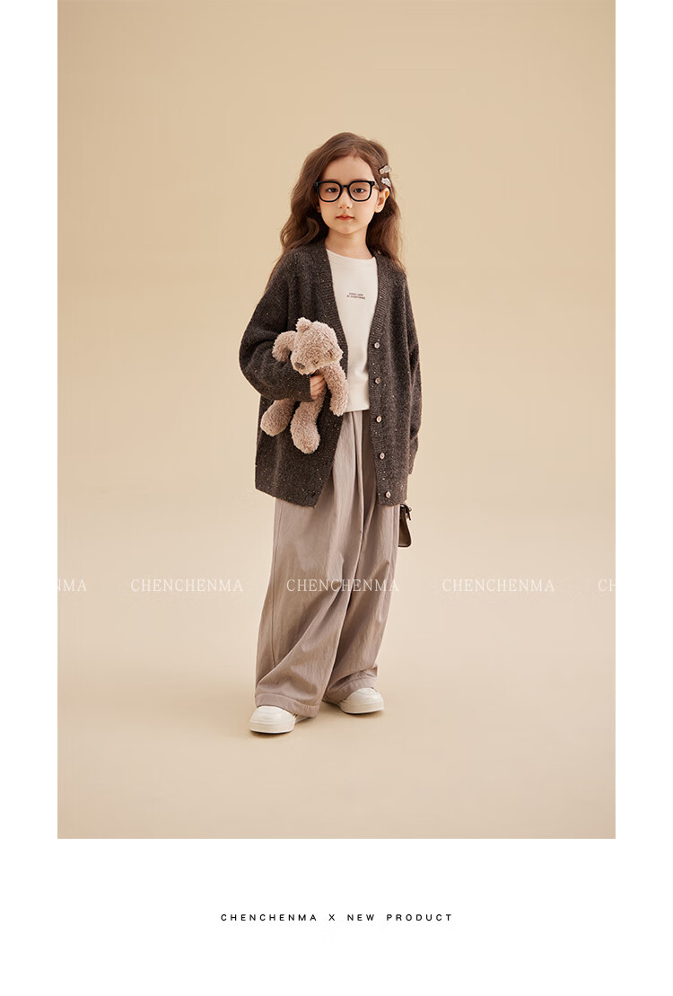 Chenchenma Parent-Child Fleece-Lined Sherpa Fleece Loose Casual Versatile Pants 7281D 5