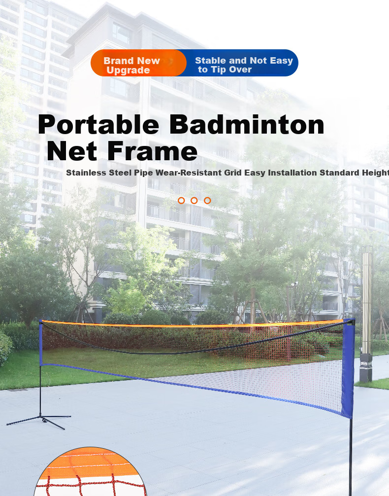 Babamama Portable Badminton Net Stand, Standard Outdoor Indoor Tennis Volleyball Shuttlecock Net Frame, Mobile New Year Gift 1