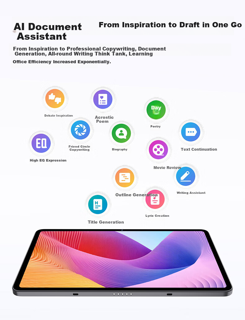 Nubia Tablet Pro, 10.9-Inch Tablet, Snapdragon 8 Gen3, 2.8K Ultra-Clear True Color Screen, 10000mAh Battery, 12GB RAM + 256GB Storage, Aurora Silver 10