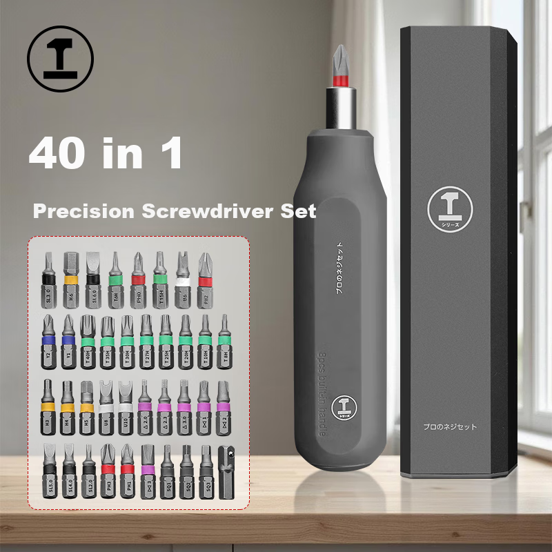 GREENER Precision Screwdriver Set, Complete 40-In Aluminum Case Storage, Multifunctional Household Portable Laptop Disassembly Tools