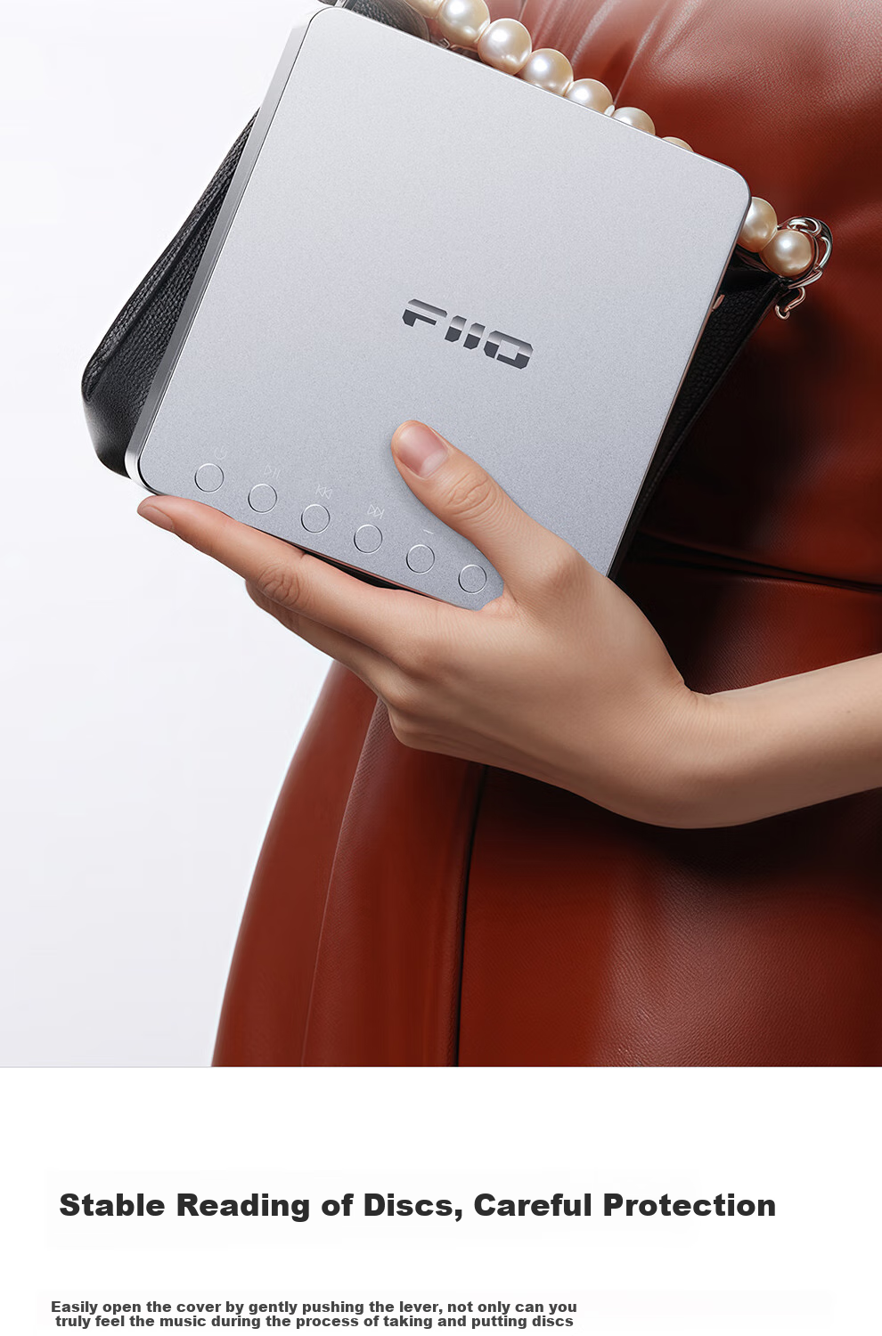FiiO DM13 Portable HiFi Stereo 4.4 Balanced CD Player, Soundbar, Supports Track Capture Transcription, Aptxhd Bluetooth Transmission, Silver Bluetooth Versio 5