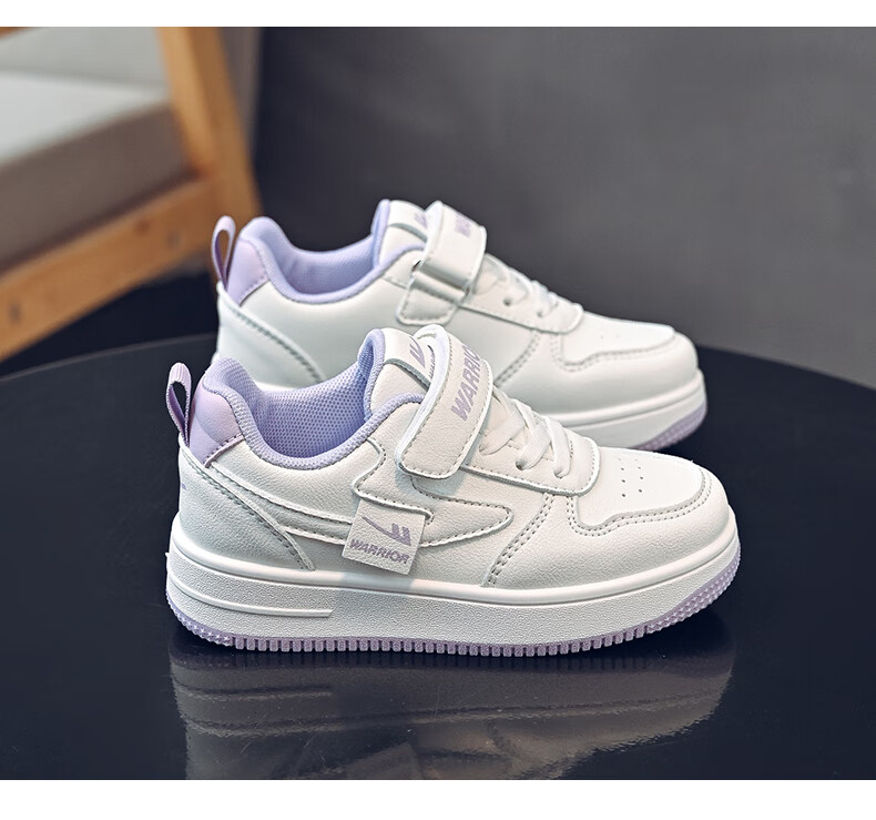 Warrior Children's Shoes Girls' Sports Shoes Spring And Autumn Soft Sole Sneakers Boys' School White Shoes WZ(CL)-0968 White Size 33 7