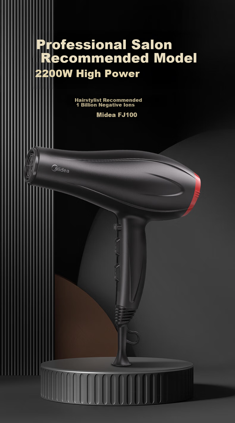 Midea Professional Salon Hair Dryer, High-Power Quick-Drying Hair-Friendly Electric Blower, Constant Temperature Hair Protection Home Hair Dryer FJ108 2300W Hair Salon Styling Special Large Airflow 1