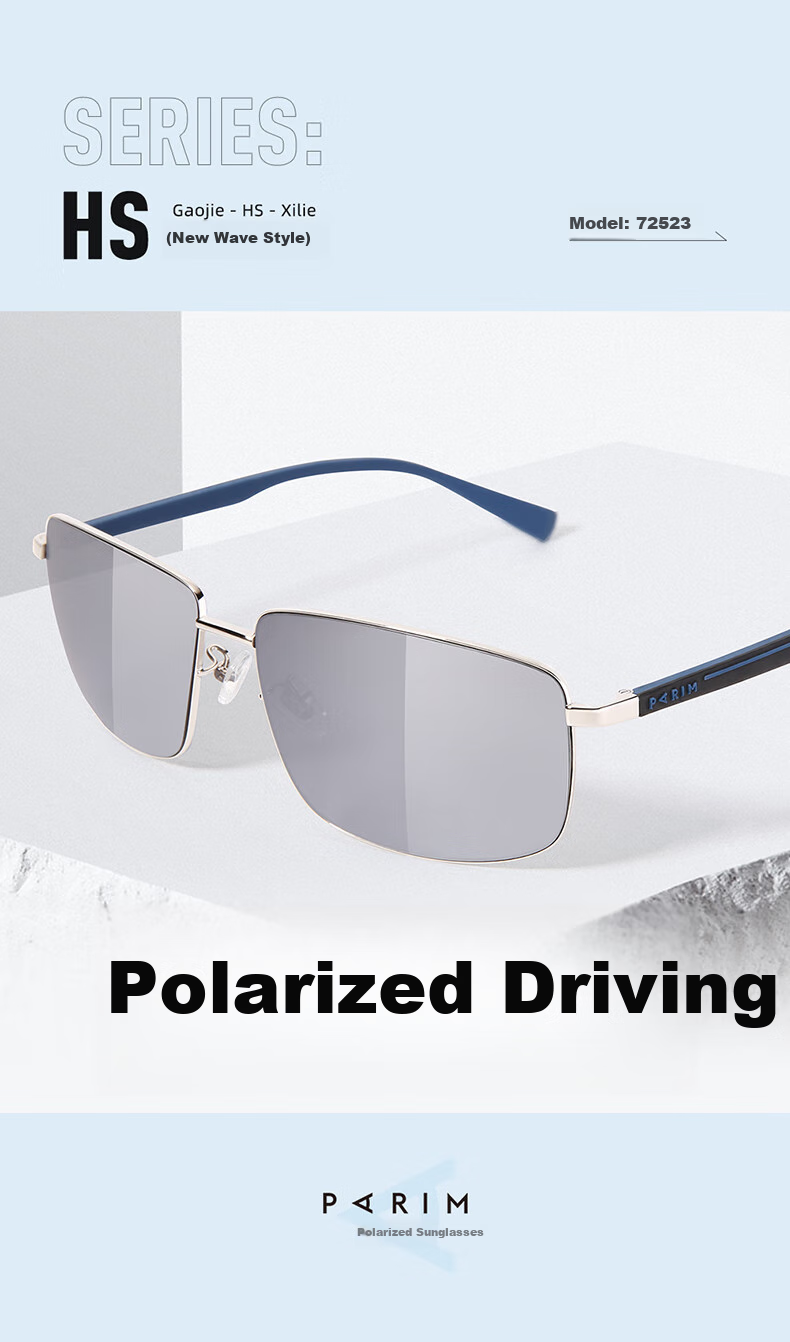 PARIM Sunglasses for Men, UV Protection Polarized Lenses, Driving Glasses, Square Frame Sports Fishing Sunglasses 72523 2