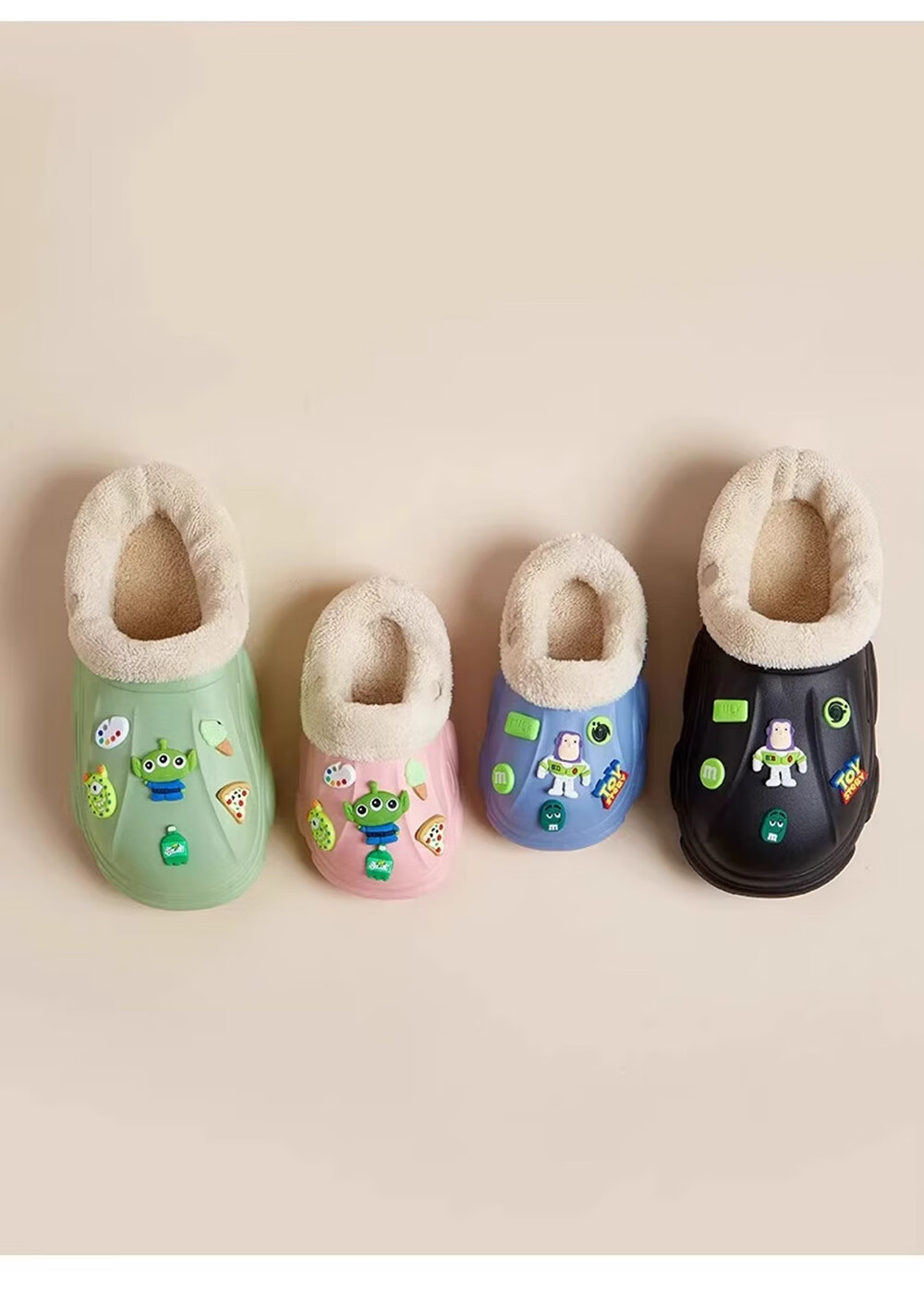 GUOLUOFEI Kids Cotton Slippers Indoor Home Autumn Winter Plush Waterproof Cotton Shoes for Boys and Girls, Brown, Size 35-36 12