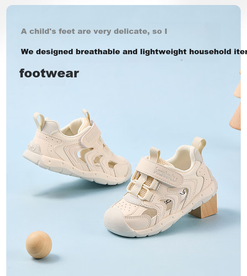 Katetu Toddler Sandals, Children's Summer Shoes, Functional Shoes for Ages 1-3, Closed-Toe Breathable Beach Shoes X4BEA24 3