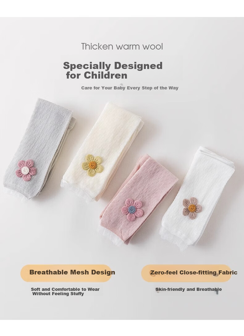 Langsha Girls' Summer Thin Breathable Anti-Mosquito Mesh Leggings Baby Nine-Point Pants Children's Tights 6