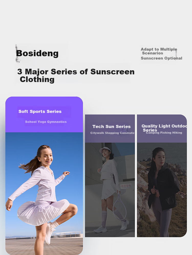 BOSIDENG Summer National Standard Original Yarn Sun Protection Clothing for Girls, UPF100+ UV-Resistant Trendy Outdoor Travel Jacket 11