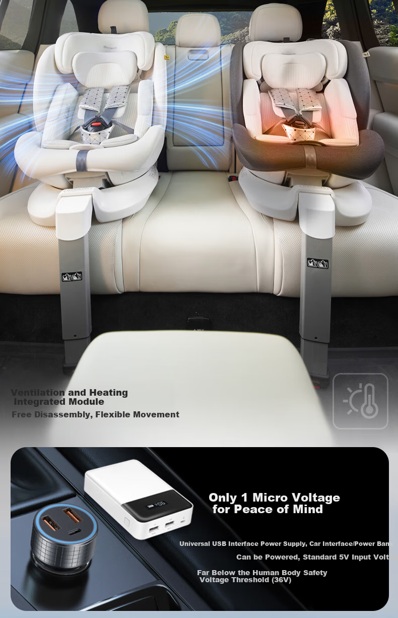 Innokids Child Safety Car Seat for Ages 0-12, Intelligent Ventilation, Heating, 360° Rotation, I-Size Certified IK18, Misty Gray 10