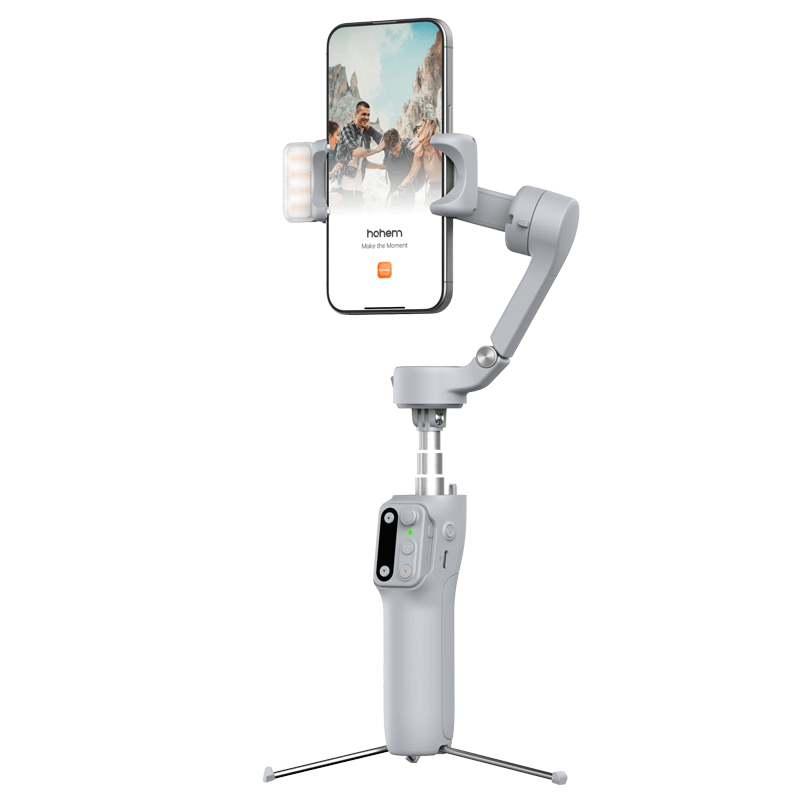 Hohem X3 Smartphone Gimbal Stabilizer, Handheld Three-Axis Anti-Shake, Extendable Selfie Stick, Vlog Shooting Tool, 1-Year Warranty, Gray Model