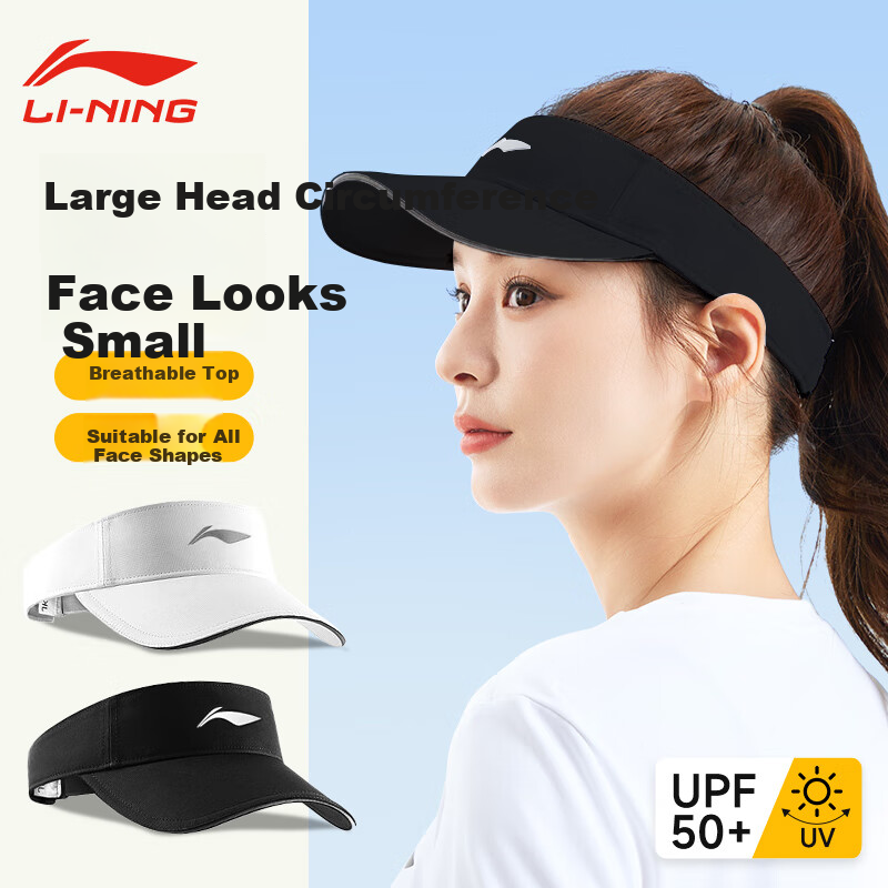 Li-Ning Visor Cap for Men And Women, Summer Sun Hat, Outdoor Hiking UV Protection Cap, Marathon Running Tennis Cap, Lightweight Sun Hat